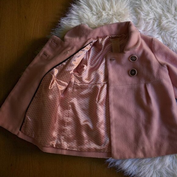 Joe Fresh Classic Pink Wool-Blend Peacoat Size 18-24 Months - Picture 6 of 7